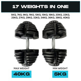 40kg Adjustable Dumbbell (Pair)