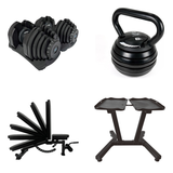SmartBells Pro Gym Bundle: 40kg Adjustable Dumbbells, 18kg Adjustable Kettlebell, Adjustable Bench 2.0 and SmartBells Stand
